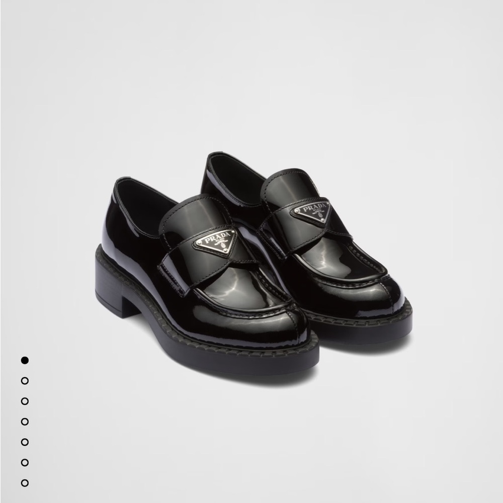 Prada Chocolate Patent Loafers